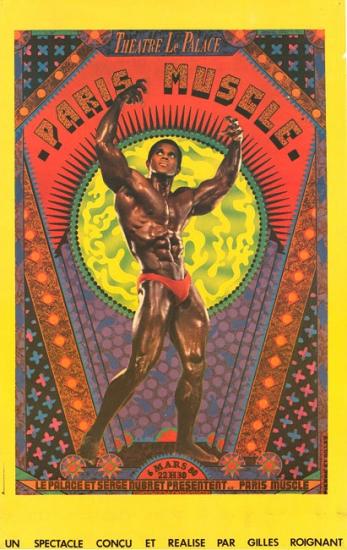 1980 affiche de la soirée 'Paris Muscle' Le Palace, Paris, 33,5x53 cm
