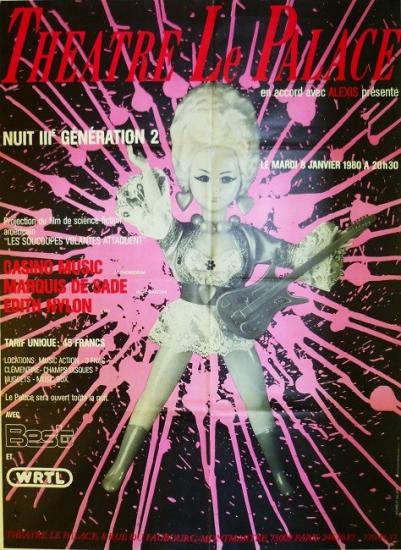 1980 affiche pour le Palace 'Nuit IIIème génération 2'