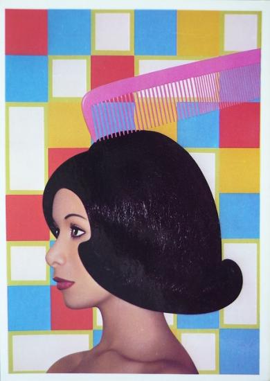 1982 cp 'Ruth et le peigne' Ruth Gallardo, France