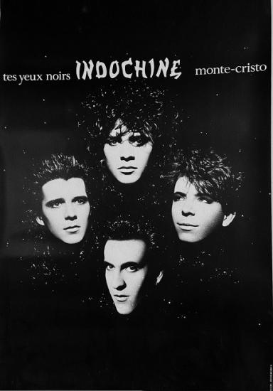 1986 poster promo Indochine 'Tes yeux noirs'