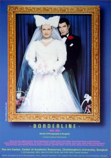 2001 affiche de l'exposition 'Borderline' Bangkok 38x53,5 cm