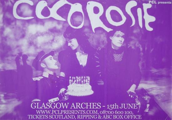 2007 affiche de concert de Cocorosie à Glasgow 42x29,5 cm