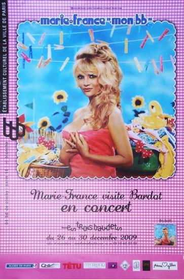 2009 affiche de concert de Marie-France aux Trois Baudets, Paris 40x60 cm