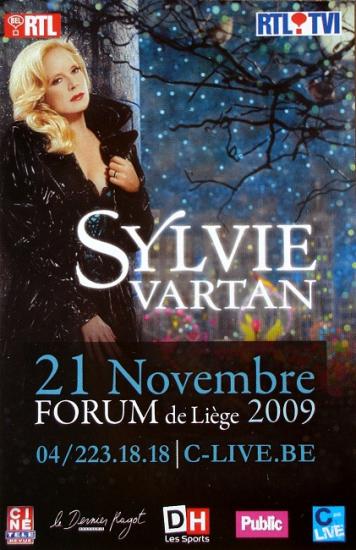 2009 flyer Sylvie Vartan, Liège