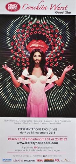 2014 flyer pour Conchita Wurst au Crazy Horse